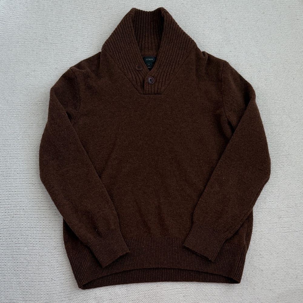 J Crew 100% Lambswool Sweater Brown Size Medium